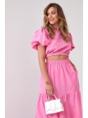 Women\'s summer set, pink blouse and skirt FG647 - Online store - Boutique